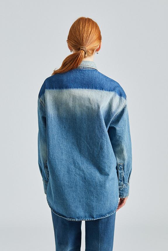 Victoria Beckham Oversized Denim Shirt Broken Vintage Wash