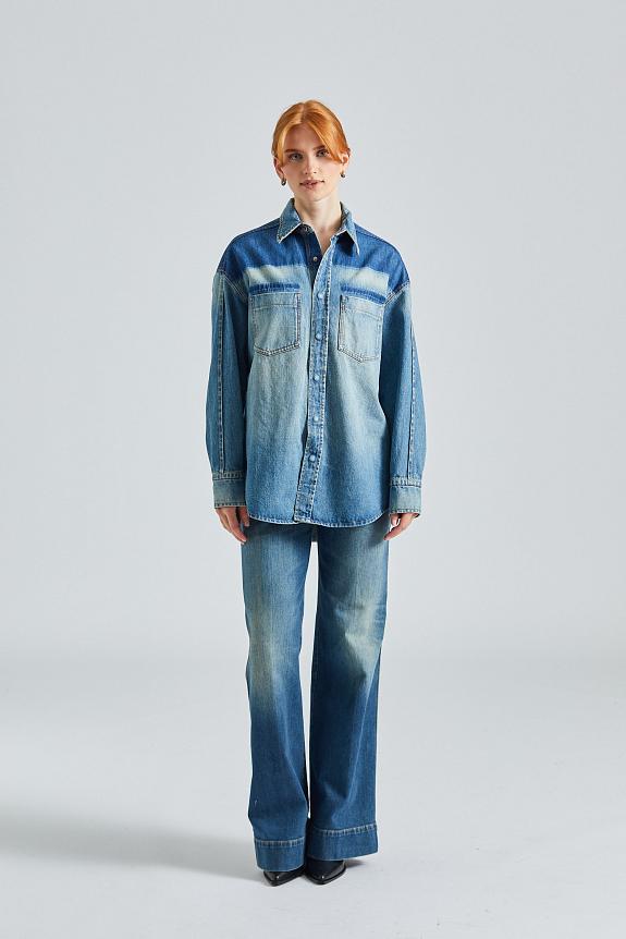 Victoria Beckham Oversized Denim Shirt Broken Vintage Wash