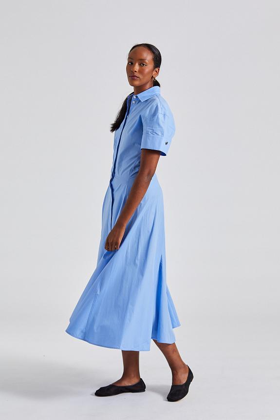 Victoria Beckham Panelled Shirt Dress Oxford Blue