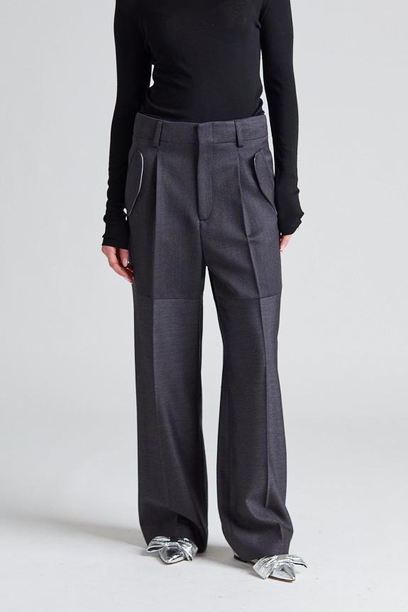 Victoria Beckham Pocket Detail Panelled Trouser Charcoal