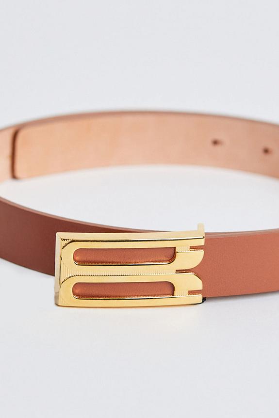 Victoria Beckham Regular Frame Belt Tan Smooth Leather-1