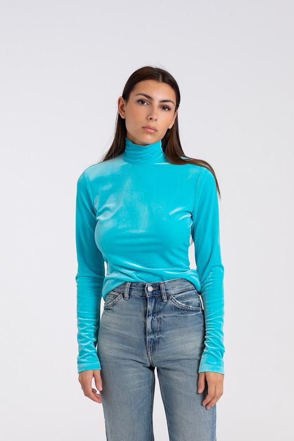 Victoria Beckham Polo Neck Top Blue