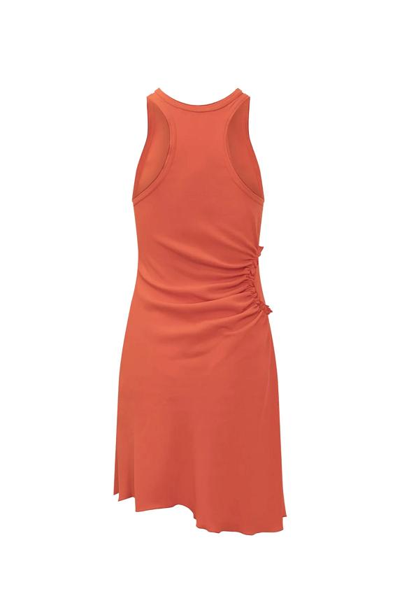 Victoria Beckham Sleeveless Gather Detail Mini Dress Scarlet-1