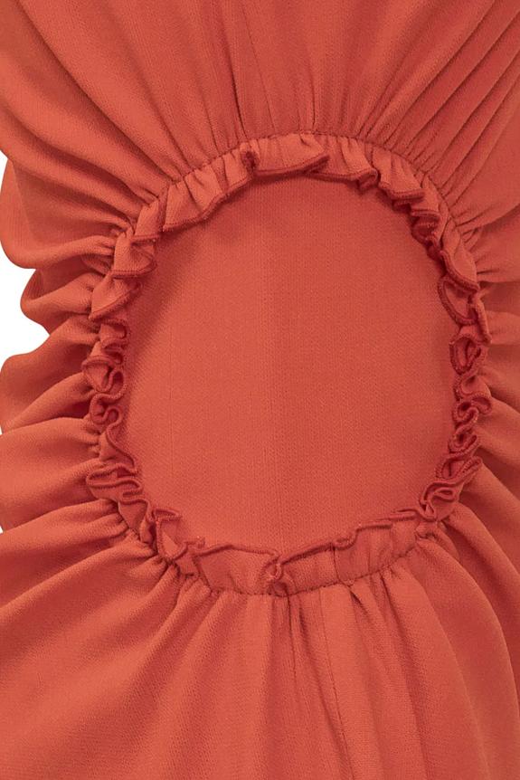 Victoria Beckham Sleeveless Gather Detail Mini Dress Scarlet-2