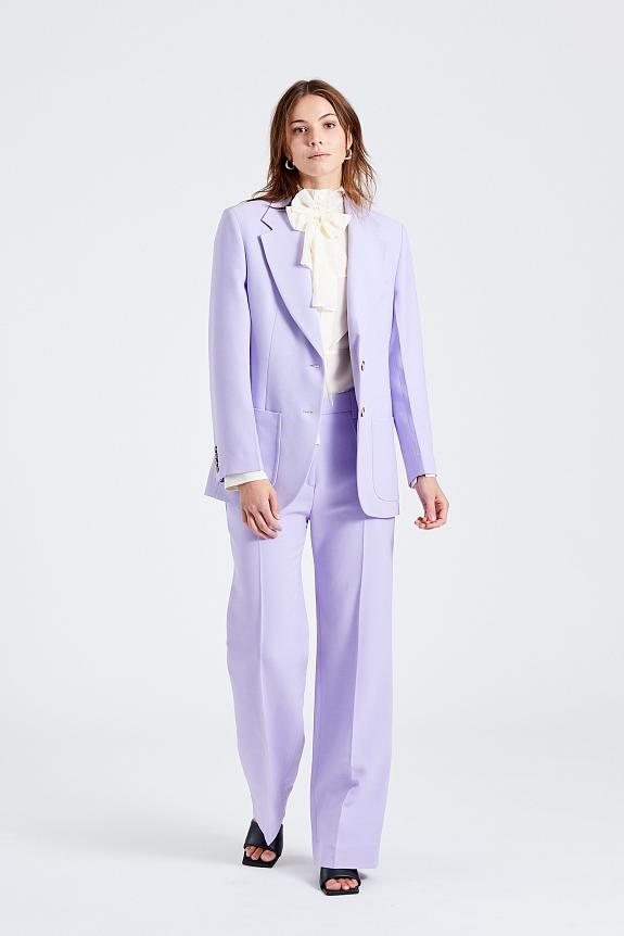 Victoria Beckham Tailored Straight Leg Trouser Lavender