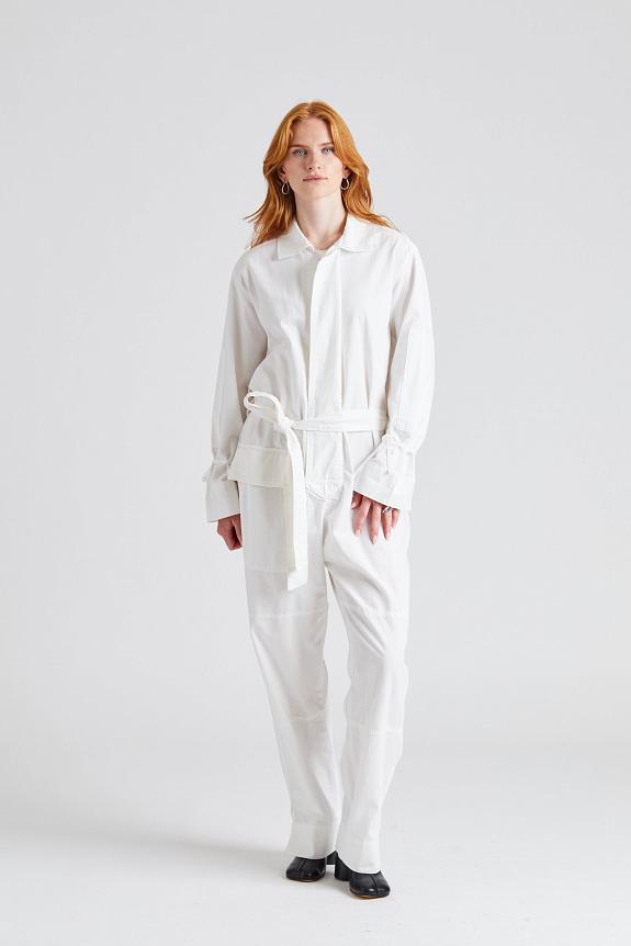 Victoria Beckham Utility Jumpsuit Washed White 