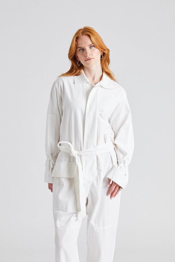 Victoria Beckham Utility Jumpsuit Washed White 