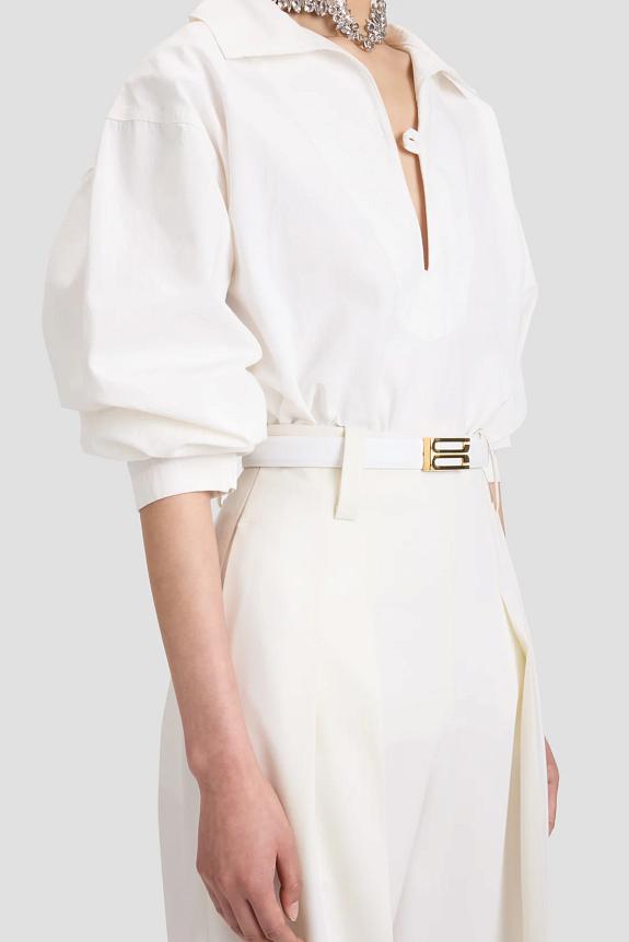 Victoria Beckham Tab Detail Denim Top Washed White-1