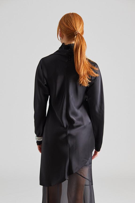 Viktoria Chan Kalisa Asymmetric Blouse Black-4