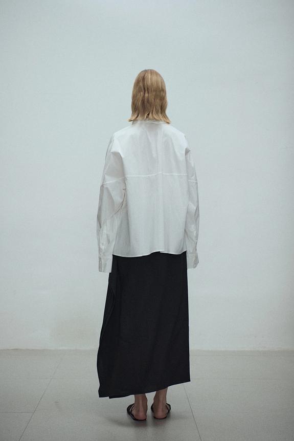 Viktoria Chan Kaz Wide Shirt White-1