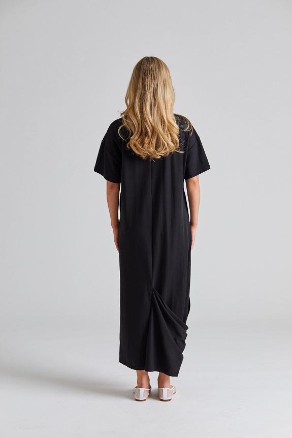 Viktoria Chan Shanti Draped Jersey Dress Black-1