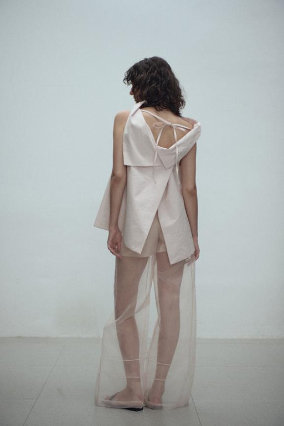 Viktoria Chan Tully Open Back Top Pink-1