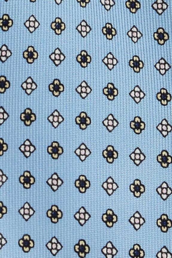 Viola Milano Mix Flower Silk Tie Light Blue-1