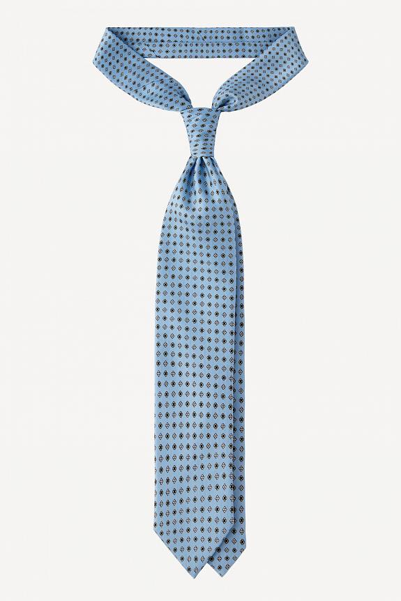 Viola Milano Mix Flower Silk Tie Light Blue-2