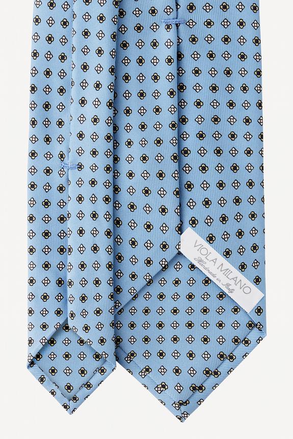 Viola Milano Mix Flower Silk Tie Light Blue-3