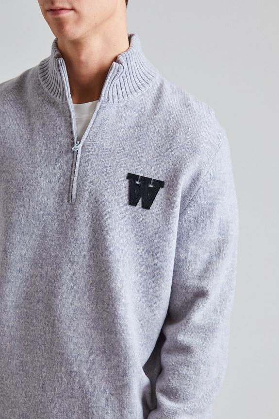 Wood Wood WWBlu AA Halfzip Sea Grey-2