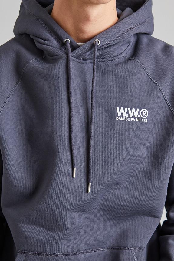 Wood Wood WWFred Penseur Hoodie Dark Grey-3