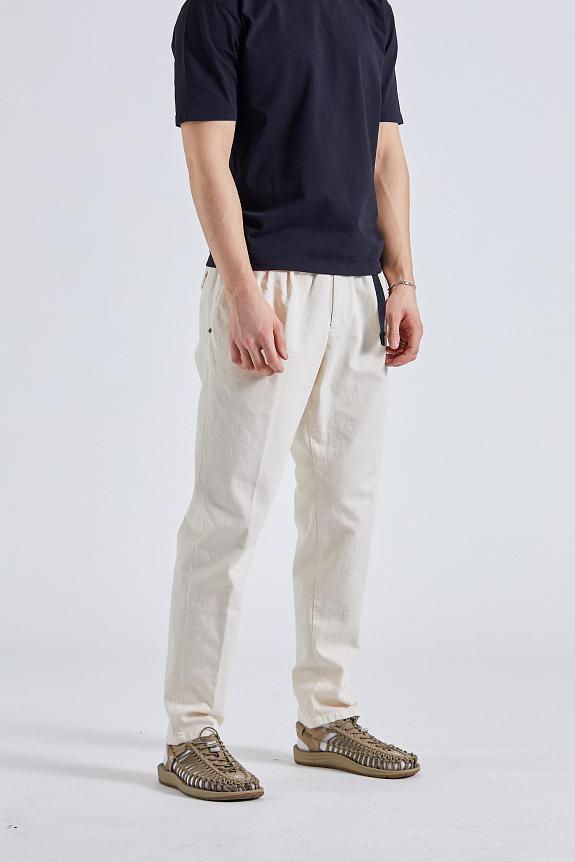 White Sand Brad Pleated Regular Fit Twill Off White-2