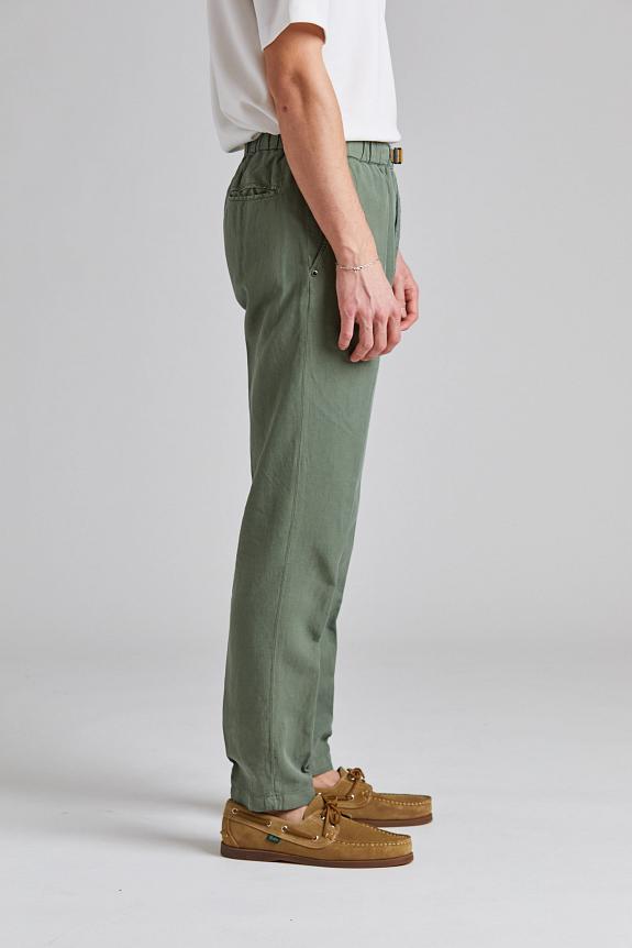 White Sand Greg Soft Lyocell Trouser Green-2