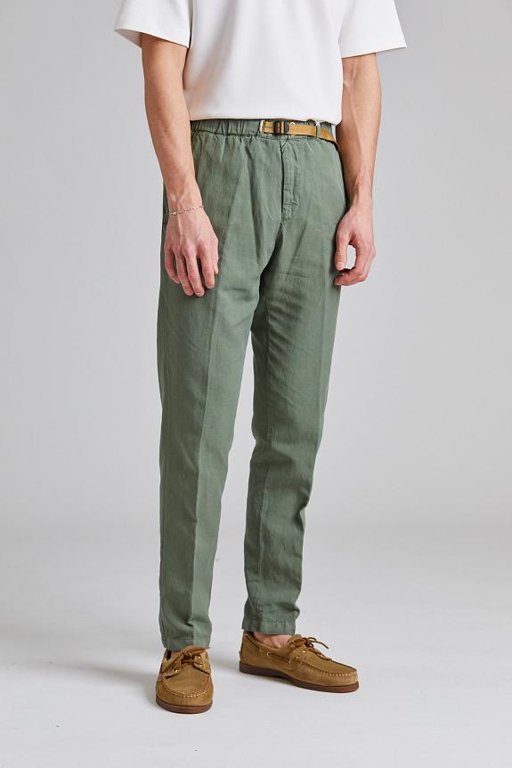 White Sand Greg Soft Lyocell Trouser Green-1