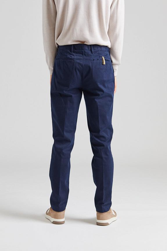 White Sand Luke Pleated Trouser Navy-2