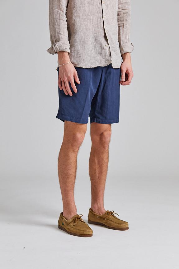 White Sand Robert Soft Lyocell Shorts Blue-2