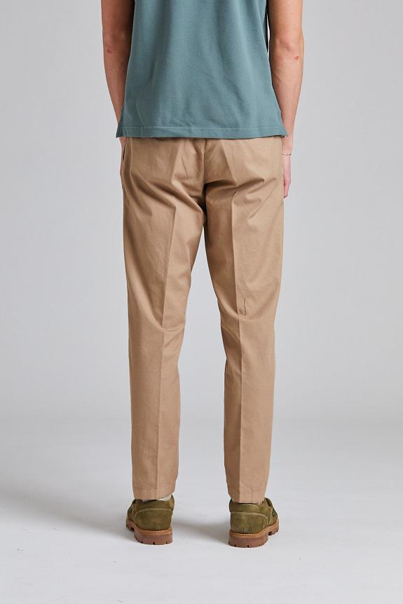 White Sand Greg Cotton Linen Trouser Brown-3