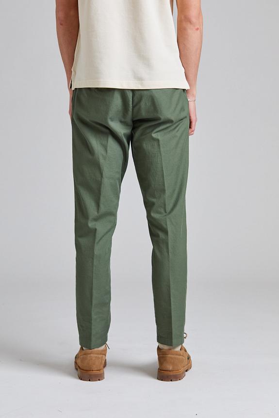 White Sand Greg Cotton Linen Trouser Green-2