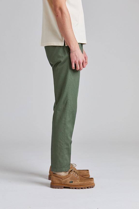 White Sand Greg Cotton Linen Trouser Green-3