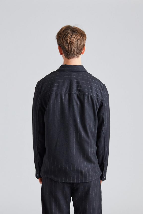 Wood Wood Fabian Shirt Black Stripes-2