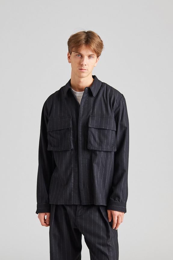 Wood Wood Fabian Shirt Black Stripes-3