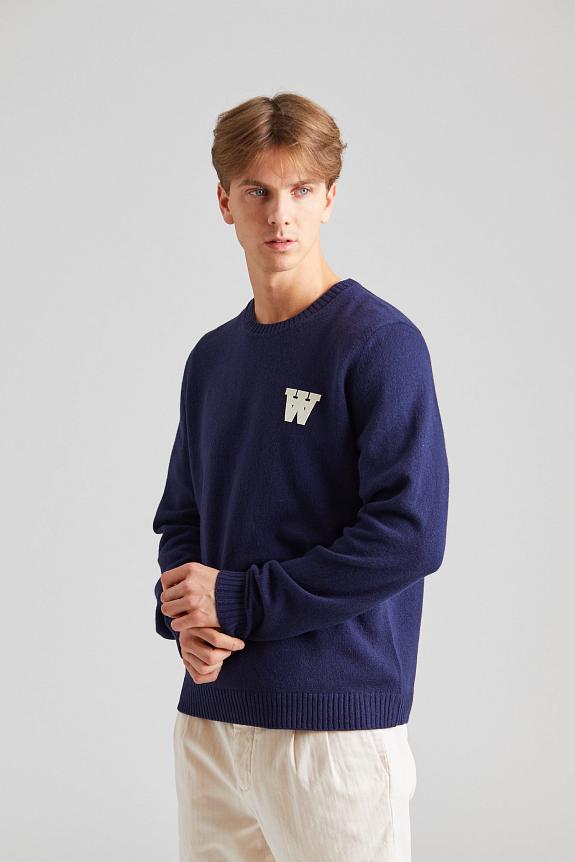 Wood Wood Tay AA CS Jumper Navy-2