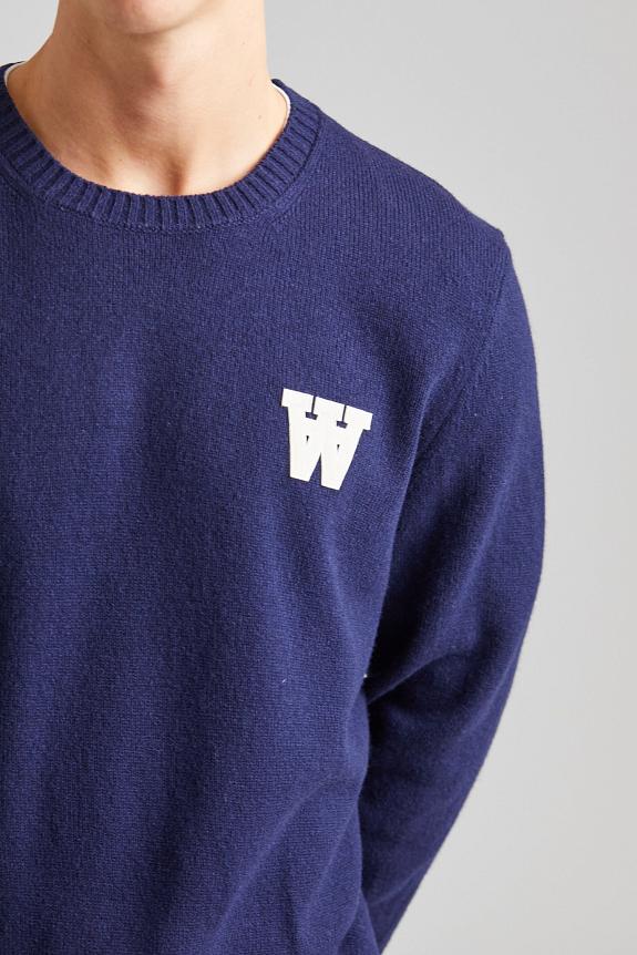 Wood Wood Tay AA CS Jumper Navy-3