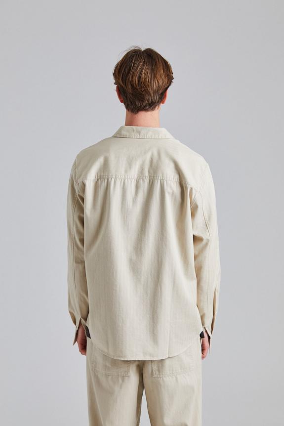 Wood Wood WWAxl Herringbone Shirt Sand Grey-3