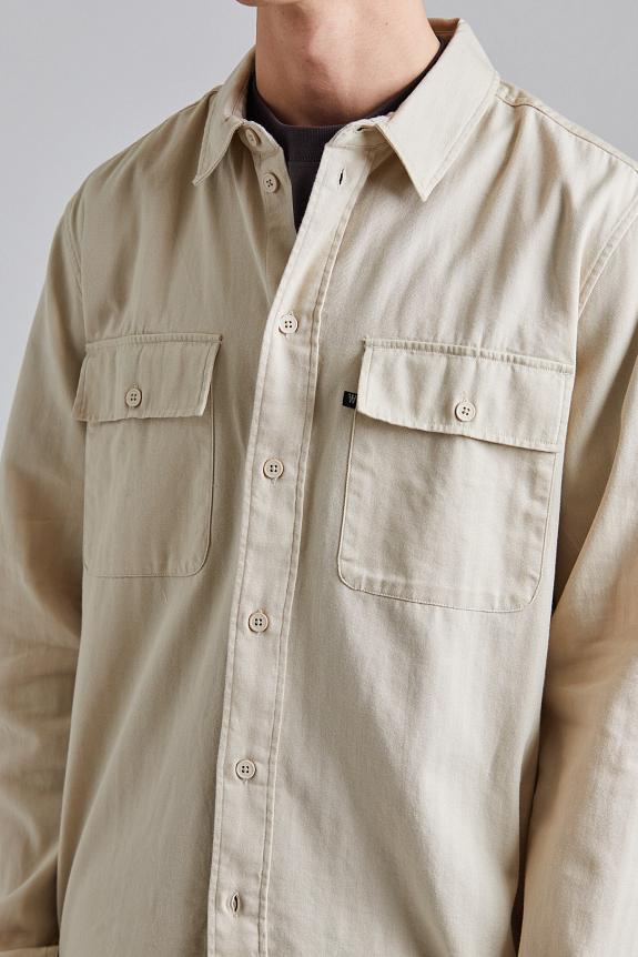 Wood Wood WWAxl Herringbone Shirt Sand Grey-5