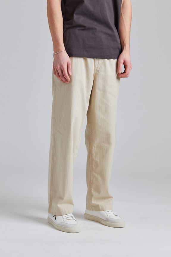 Wood Wood WWLax Herringbone Trousers Sand Grey-2