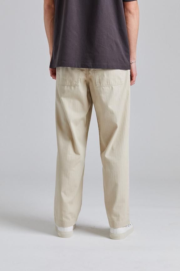 Wood Wood WWLax Herringbone Trousers Sand Grey-4