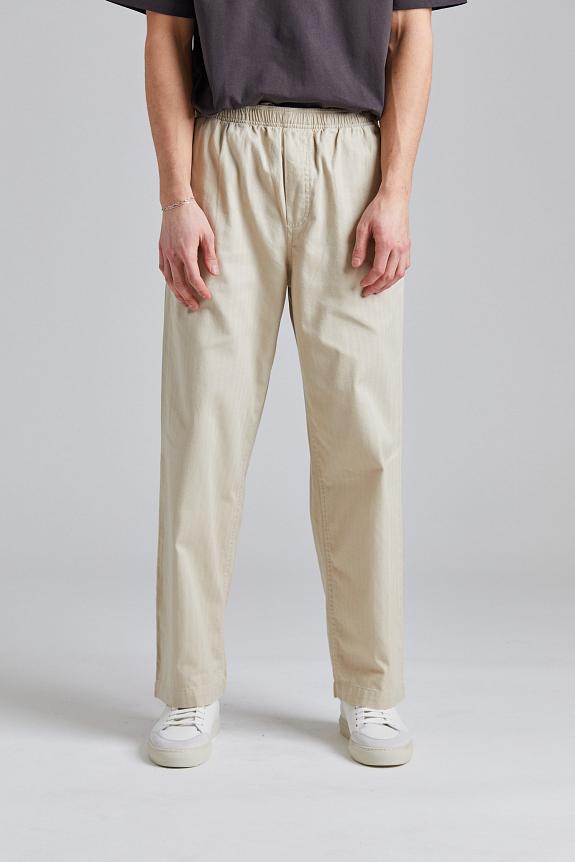 Wood Wood WWLax Herringbone Trousers Sand Grey