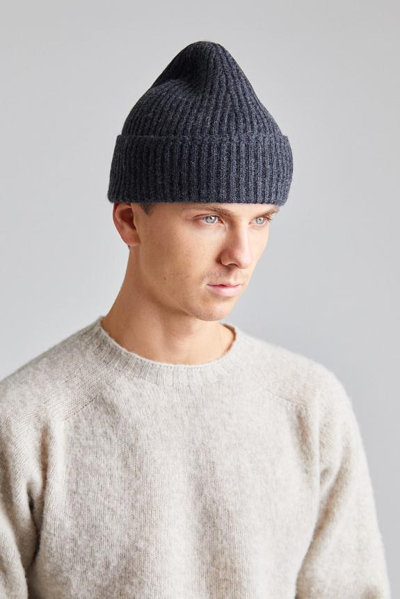 Yacaia Merino Cash Beanie Black Melange-2