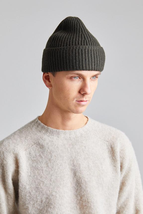 Yacaia Merino Cash Beanie Dark Green-2