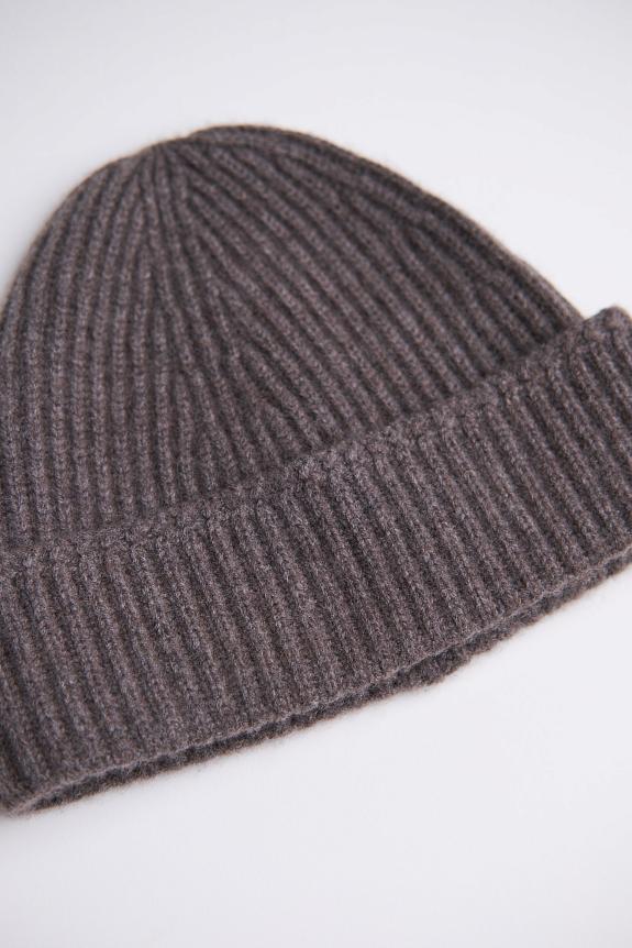 Yacaia Merino Cash Beanie Dark Brown-1