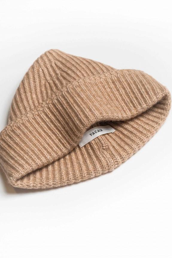 Yacaia Merino Cash Beanie Camel