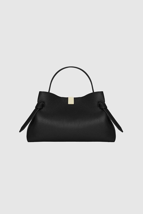 YUZEFI Gyoza Pebble Grain Leather Black