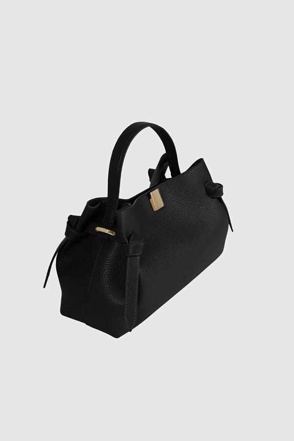 YUZEFI Gyoza Pebble Grain Leather Black-1
