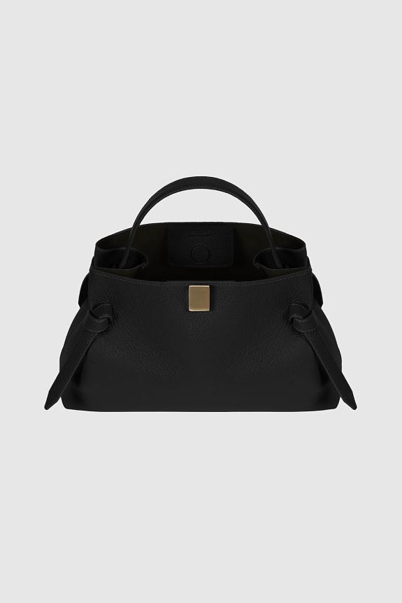 YUZEFI Gyoza Pebble Grain Leather Black-3