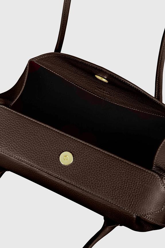 YUZEFI Oyster Shoulder Bag Pebble Grain Espresso-2