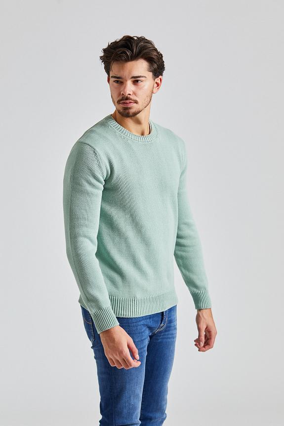 ZANONE Giro Soft Cotton Sweater Acqua Marina-3