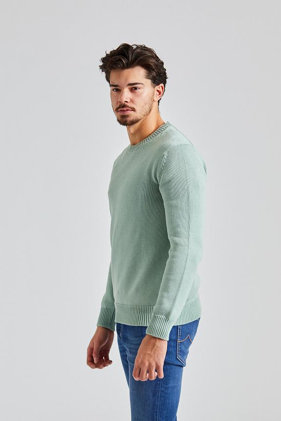 ZANONE Giro Soft Cotton Sweater Acqua Marina-4