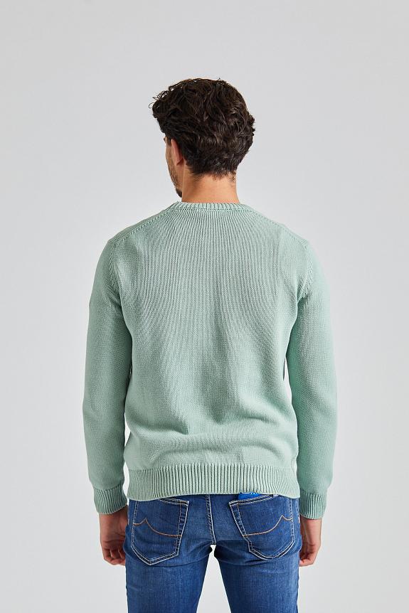 ZANONE Giro Soft Cotton Sweater Acqua Marina-2