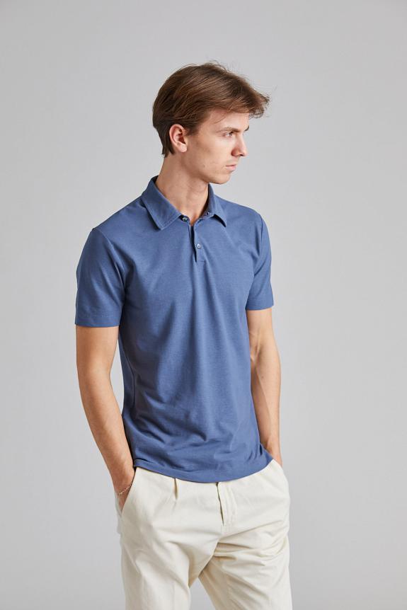 ZANONE Ice Cotton Polo Shirt Denim-1